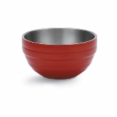 Vollrath, Round Double Wall Serving Bowl, 10.1 qt, S/S, w/Classic Fire Engine Red Color Finish