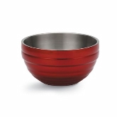 Vollrath, Round Double Wall Serving Bowl, .75 qt, S/S, w/Metallic Dazzle Red Color Finish
