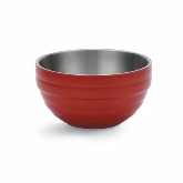 Vollrath, Round Double Wall Serving Bowl, .75 qt, S/S, w/Classic Fire Engine Red Color Finish
