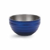 Vollrath, Round Double Wall Serving Bowl, 1.7 qt, S/S, w/Metallic Cobalt Blue Color Finish