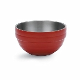 Vollrath, Round Double Wall Serving Bowl, 1.7 qt, S/S, w/Classic Fire Engine Red Color Finish