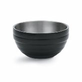 Vollrath, Round Double Wall Serving Bowl, 1.7 qt, S/S, w/Classic Black Black Color Finish