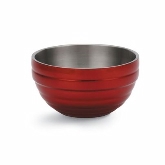 Vollrath, Round Double Wall Serving Bowl, 3.4 qt, S/S, w/Metallic Dazzle Red Color Finish