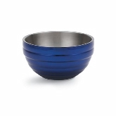 Vollrath, Round Double Wall Serving Bowl, 3.4 qt, S/S, w/Metallic Cobalt Blue Color Finish