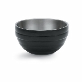 Vollrath, Round Double Wall Serving Bowl, 3.4 qt, S/S, w/Classic Black Black Color Finish