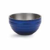 Vollrath, Round Double Wall Serving Bowl, 6.9 qt, S/S, w/Metallic Cobalt Blue Color Finish