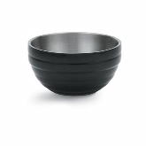 Vollrath, Round Double Wall Serving Bowl, 6.9 qt, S/S, w/Classic Black Black Color Finish