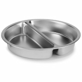 Vollrath Divided Food Pan, Round, 15 1/8" dia., 2 7/16" H, 2.60 qt, Per Side