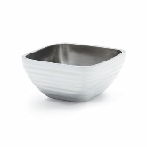 Vollrath, Square Double Wall Serving Bowl,.75 qt, S/S, w/Classic Pearl White Color Finish