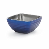 Vollrath, Square Double Wall Serving Bowl,1.8 qt, S/S, w/Metallic Cobalt Blue Color Finish