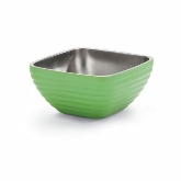 Vollrath, Square Double Wall Serving Bowl,1.8 qt, S/S, w/Classic Green Apple Color Finish