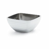 Vollrath, Square Double Wall Serving Bowl,1.8 qt, S/S, w/Classic Pearl White Color Finish