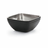 Vollrath Square Double Wall Insulated Colored Serving Bowl, 1.8 qt, S/S, w/Classic Black Black Finish