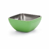 Vollrath, Square Double Wall Serving Bowl,3.2 qt, S/S, w/Classic Green Apple Color Finish