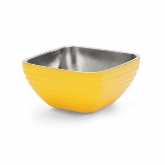 Vollrath, Square Double Wall Serving Bowl,3.2 qt, S/S, w/Classic Nugget Yellow Color Finish