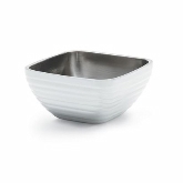 Vollrath, Square Double Wall Serving Bowl,3.2 qt, S/S, w/Classic Pearl White Color Finish
