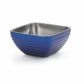 Vollrath, Square Double Wall Serving Bowl,5.2 qt, S/S, w/Metallic Cobalt Blue Color Finish