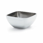 Vollrath, Square Double Wall Serving Bowl,5.2 qt, S/S, w/Classic Pearl White Color Finish