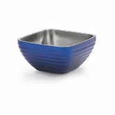Vollrath, Square Double Wall Serving Bowl,8.2 qt, S/S, w/Metallic Cobalt Blue Color Finish
