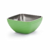 Vollrath, Square Double Wall Serving Bowl,8.2 qt, S/S, w/Classic Green Apple Color Finish