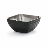 Vollrath, Square Double Wall Serving Bowl,8.2 qt, S/S, w/Classic Black Black Color Finish