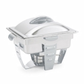 Vollrath Maximillian Steel Half Size Chafer, 4.1 qt, S/S, Mirror-Finish w/S/S Accents, Dome Cover