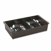 Vollrath Cutlery Dispenser Box, 20" x 10" x 4", Plastic w/4 Compartments, Dark Brown