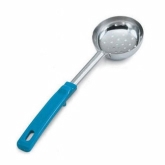 Vollrath Spoodle, 6 oz, Perforated, S/S Color Coded w/Teal Grip'N Serve Plastic Handle, Equipped w/Agion
