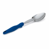 Vollrath Heavy Duty Spoon w/Blue Nylon Ergonomic Handle, Equipped w/Agion, 13 13/16", Perforated