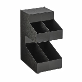 Vollrath, Gravity Condiment Holder, 4 Sections, 2 Over 2, Smoked Acrylic