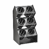 Vollrath, Vertical 6-Compartment Flatware Holder, 22 1/4" x 10 1/4" x 11 1/4", Black, Acrylic