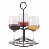 Vollrath Circular Wire Flight Caddy, Holds 3 Glasses, Black Powder Coat