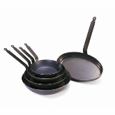 Paderno Frying Pan, Black Steel Lyon Shaped, 11" dia.