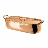 Paderno, Oblong Fish Poacher, 19 1/2" x 7 1/8" x 6 1/8", Tin Lined, Copper Exterior
