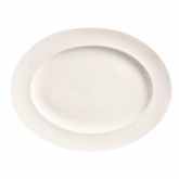 World Tableware, Medium Rim Platter, 11 1/8" x 8 3/4", Basics, Bright White