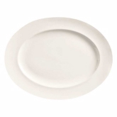 World Tableware, Medium Rim Platter, 13 1/4" x 10 1/4", Basics, Bright White