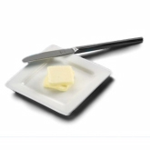 World Tableware, Square Micro Plate, 4", Slate, Ultra Bright White