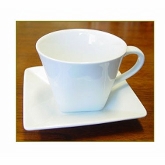 World Tableware, Square Saucer, 5", Slate, Ultra Bright White